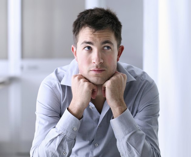 Pensive man in office