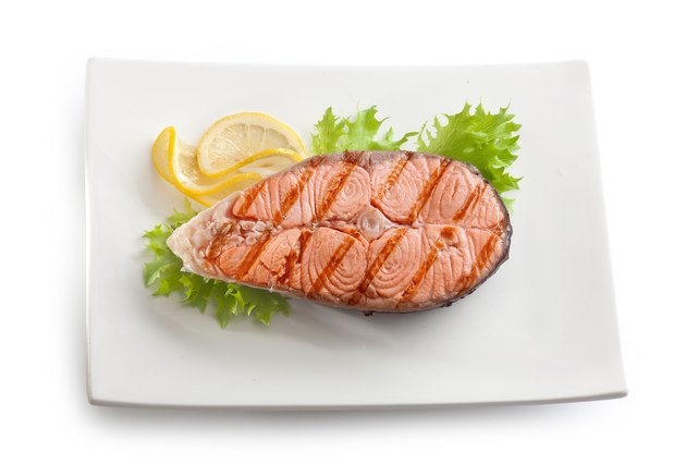 Grilled salmon stake