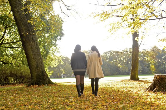 girlfriends walking