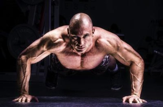 Man Doing Pushups in the gym