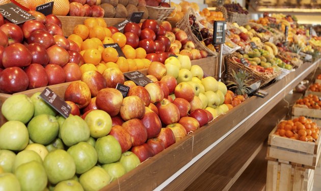 Shelf with fruits
