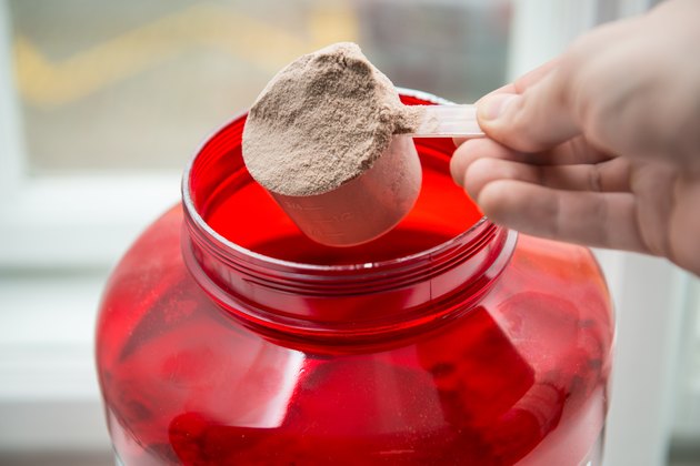Whey protein scoop. Sports nutrition.