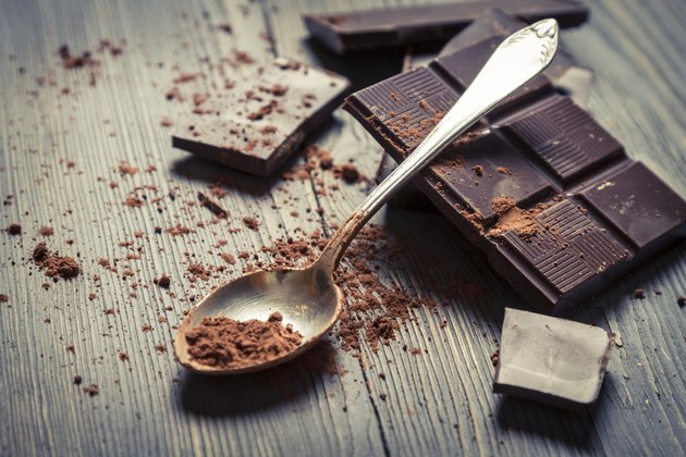 Cocoa Powder and bitter chocolate bar