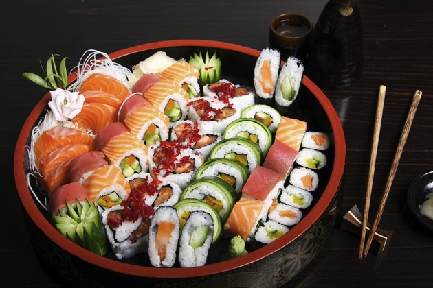 Sushi and rolls.