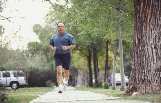 Man jogging in park