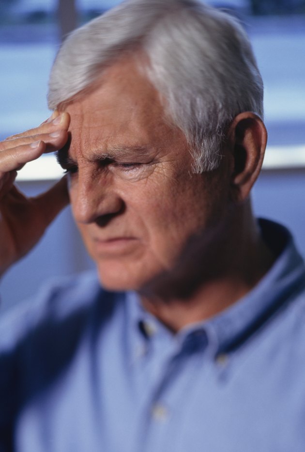 Man with headache, (Close-up)