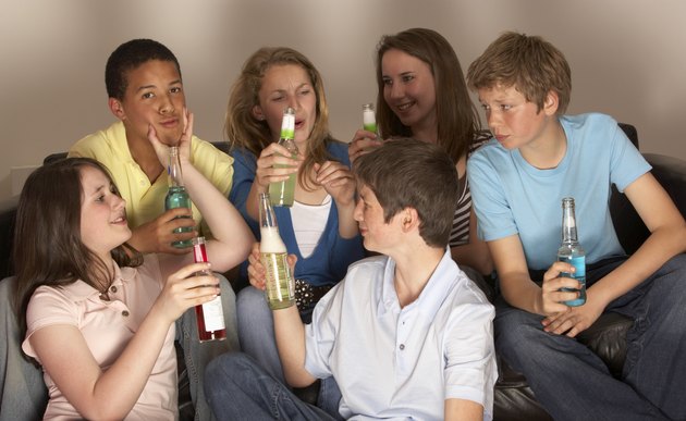 Teenagers with drinks