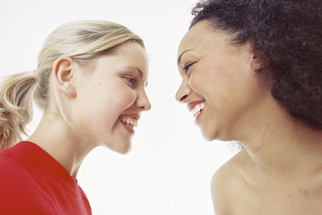 Smiling teens