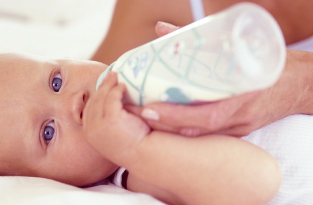 Baby drinking from bottle