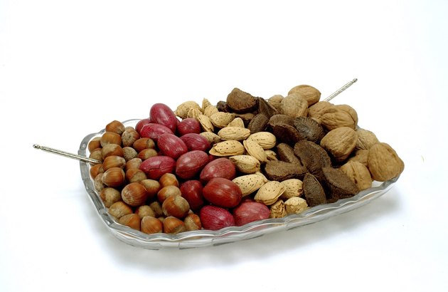 Assorted nuts on tray