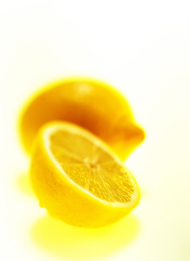 close-up of cut open lemon
