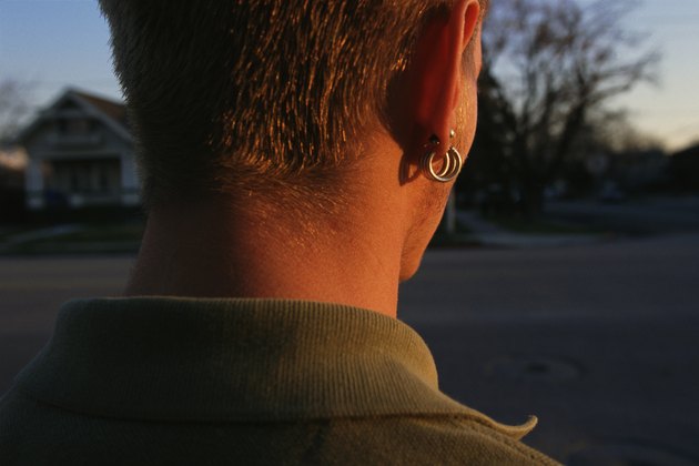 the back of a young mans neck