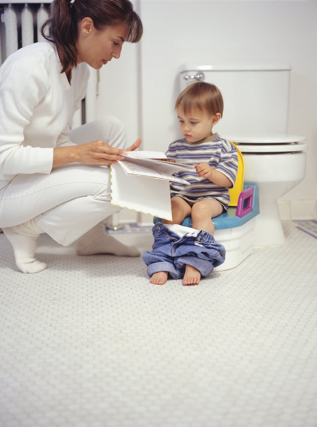 Mother potty training son (15-18 months)