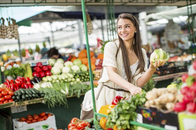 Young woman on the market