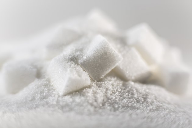 sugar cubes heaped on a pile