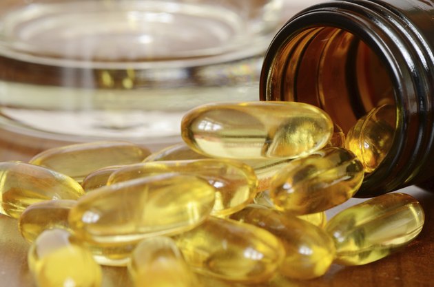 Transparent yellow capsules.