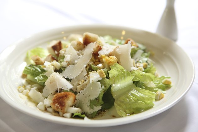 Caesar salad in close up