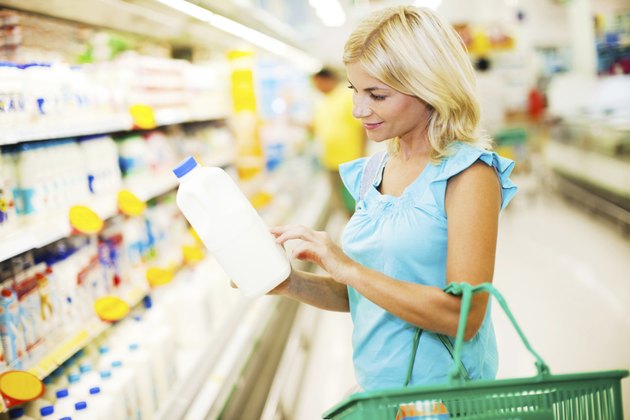 Female buying dairy products.