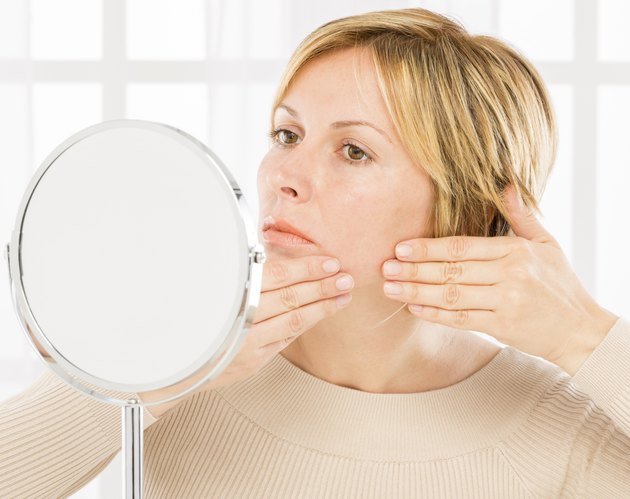 Woman, skin and pimple.