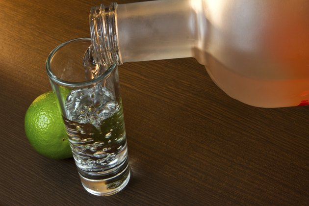 Pouring vodka in the glass