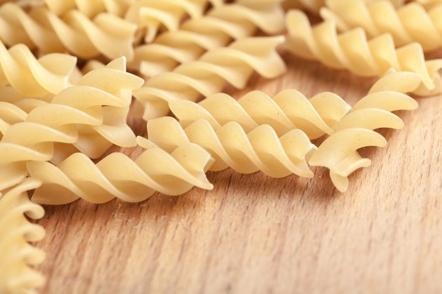 raw the pasta closeup