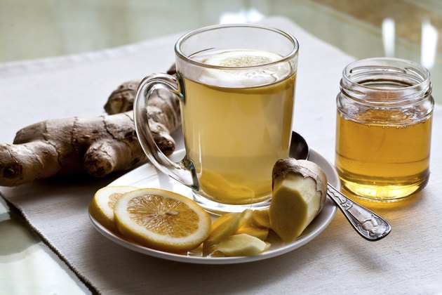 ginger tea with honey and lemon