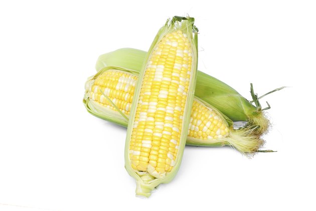 An ear of corn isolated on a white background