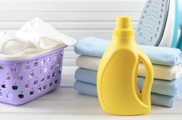 blank yellow detergent bottle
