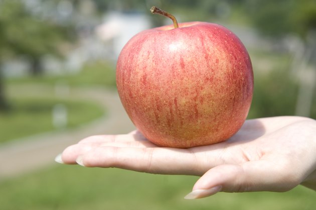 Young Woman Holding An Apple
