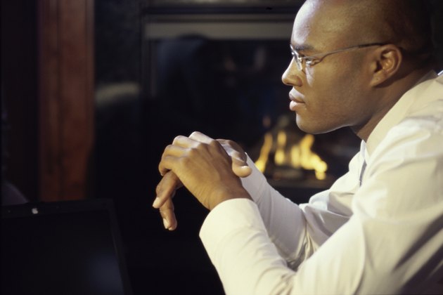 Businessman sitting and thinking