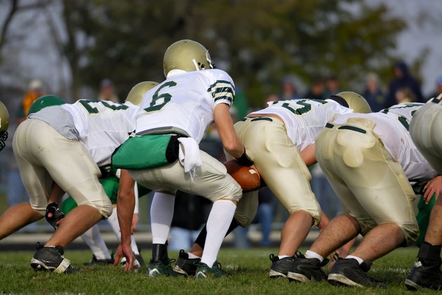 American football, quarterback and center.