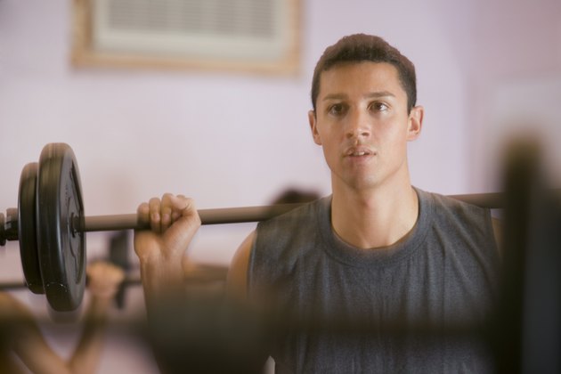 Man lifting barbell