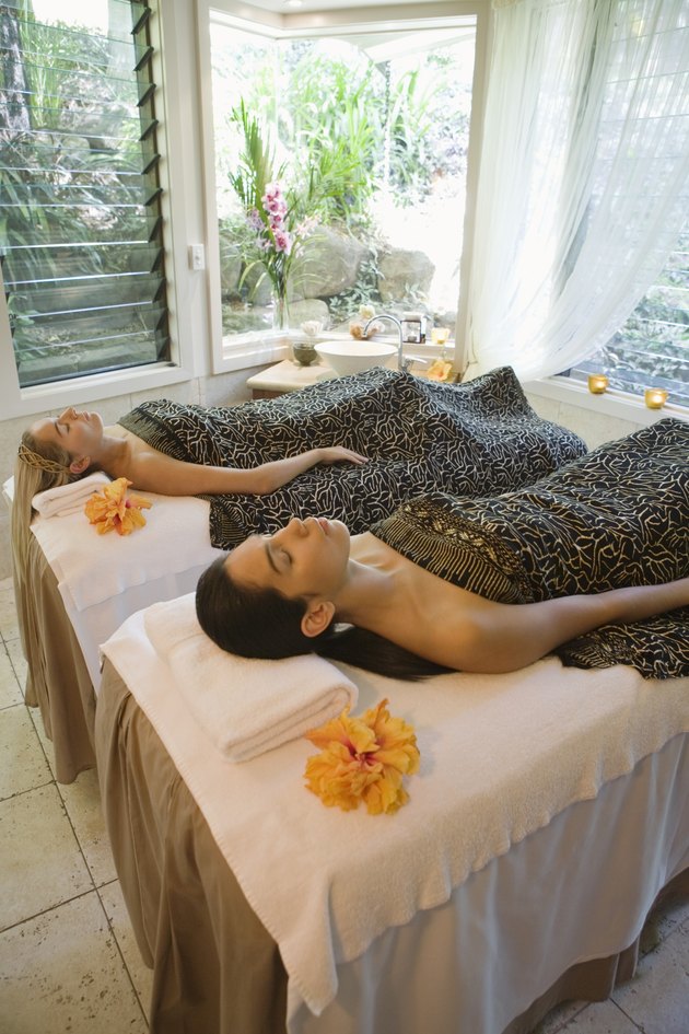 Women getting spa treatments