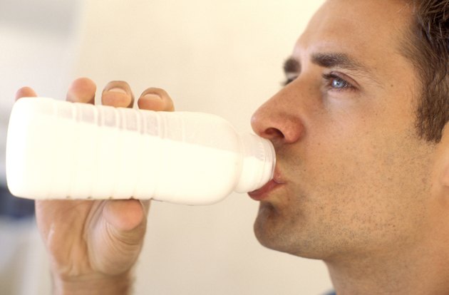 Man drinking milk