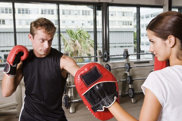 Man boxing at gym