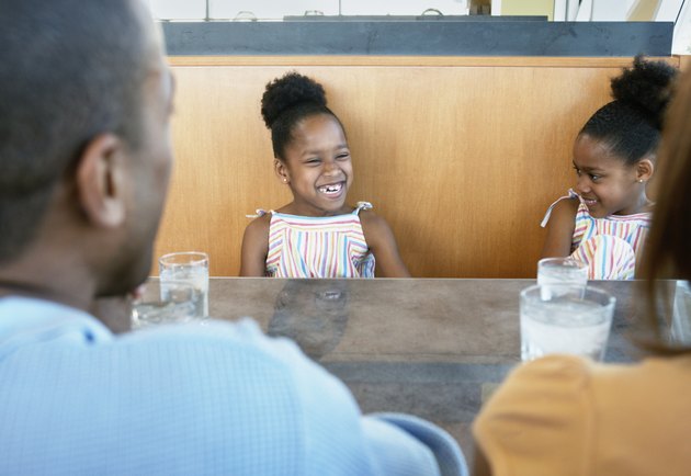Family in a restaurant