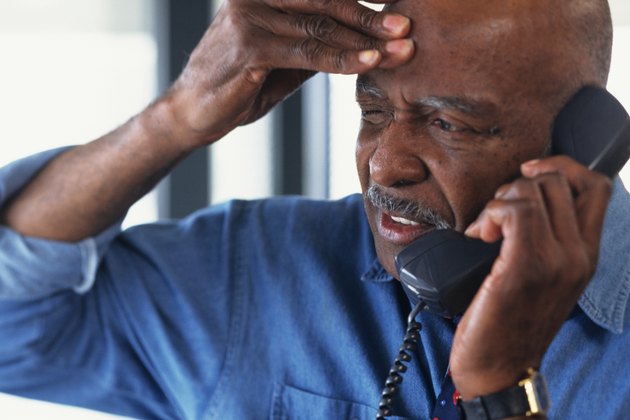 Office worker talking on phone