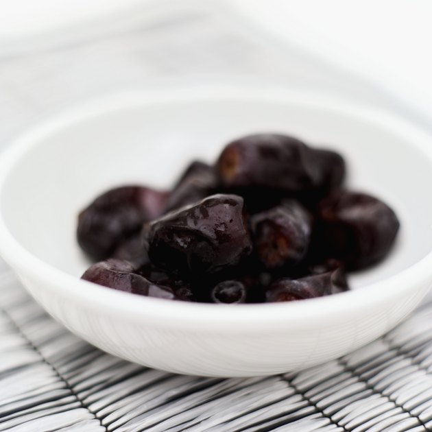 Close-up of prunes in a bowl