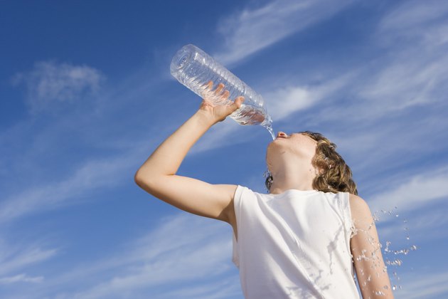 Boy drinking water