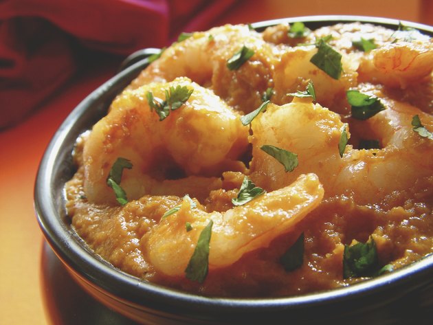 prawn curry in dish