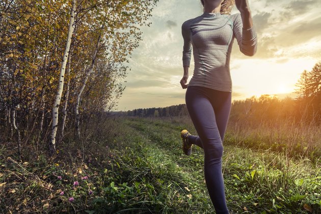 Runner in a forest