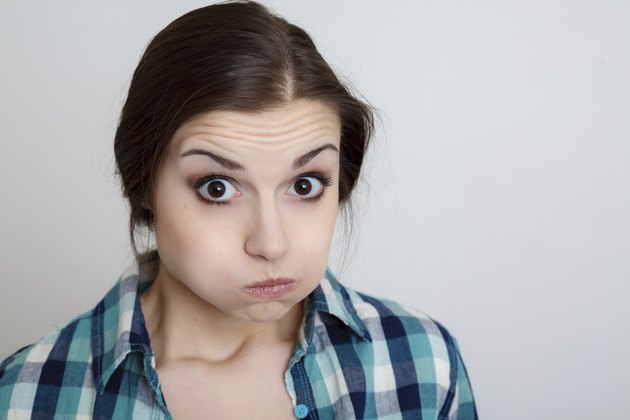 young female making a face