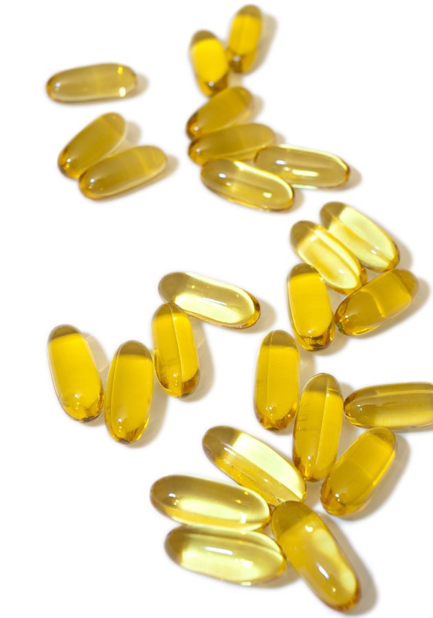 Cod fish liver oil capsules containing Omega-3 fatty acid
