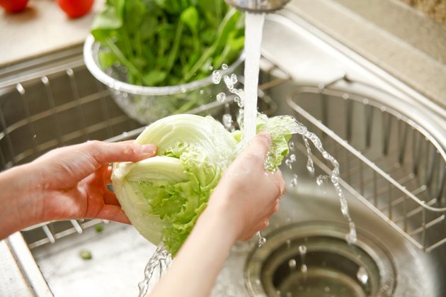 I wash vegetables