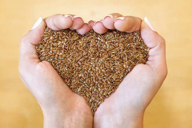 Flax seeds in heart shape