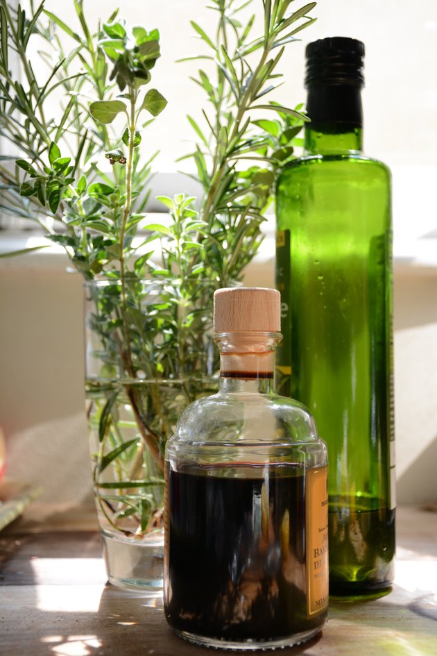 herbs, oil, and vinegar