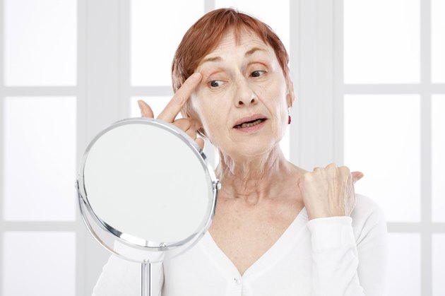 Mature woman and wrinkles.