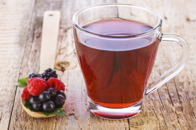 Fruit red tea with wild berries