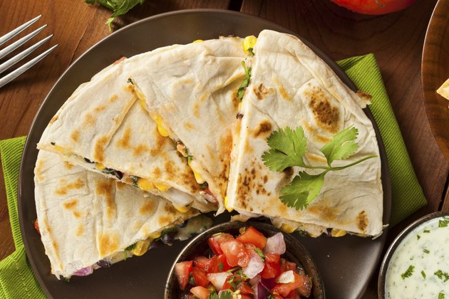 Homemade Cheese and Bean Quesadilla