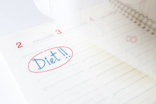 Beginning of the diet in a diary